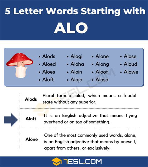 words with alo in them 5 letters|Words With ALO